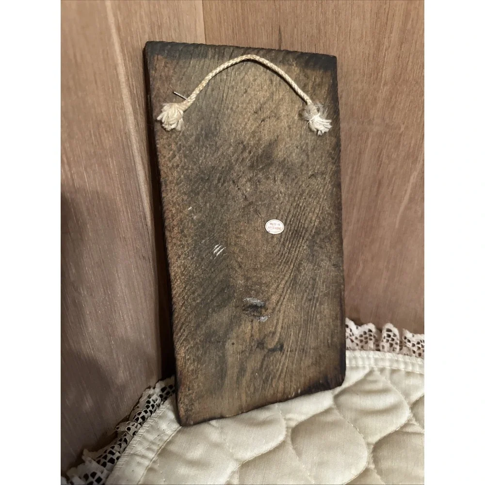 vintage 1970s Holly Hobbie key holder wall plaque with brass Relief On Wood